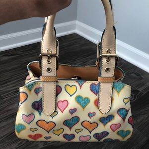 Dooney and Bourke Scribble Hearts Satchel